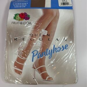 Fruit of the Loom- QUEEN Regular size C Tan SANDALFOOT PANTYHOSE
